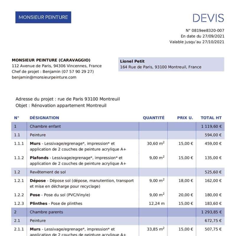 obtenez un devis précis pour la rénovation et la peinture à sèvres. découvrez les tarifs, les facteurs influençant le coût et bénéficiez de conseils pour réussir vos travaux de peinture.